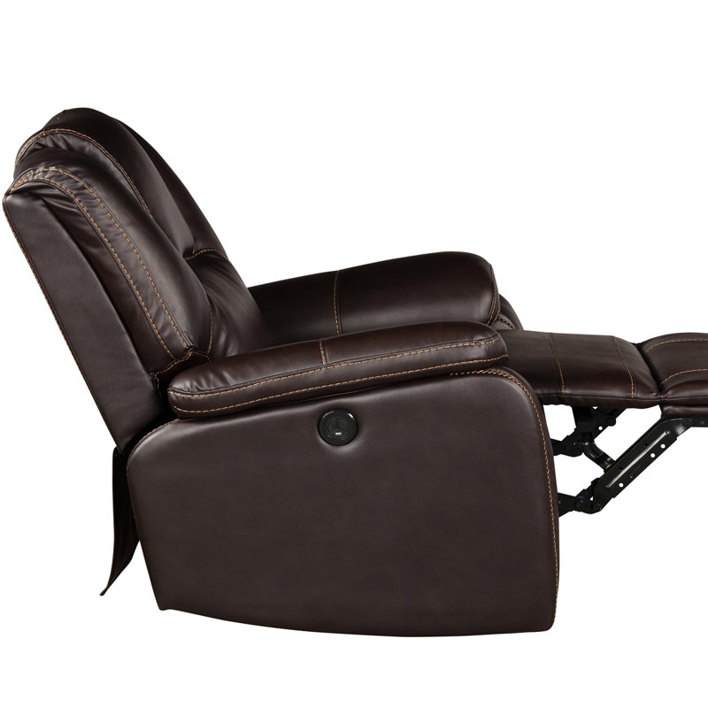 Fauteuil inclinable électrique en similicuir Hong Kong, Similicuir brun