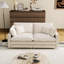 Beige profond profond avec canapé modulaire amovible pour plus de polyvalence, appartement moderne avec salon, 4 coussins, structure en bois massif