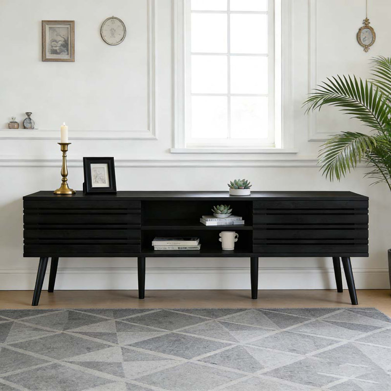 Meuble télé Century avec rangement pour téléviseur de 70 po ou moins Century, Noyer foncé