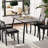 Dining Table Set for 4, 5-Piece Metal Frame Kitchen Set with Chamfer Design – Space-Saving Dining Room Furniture for Small Spaces, Apartment, Studio, Breakfast-1011075873-1011075875