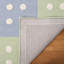 Tapis bleu / vert en laine / coton touffeté à la main à pois-87911987