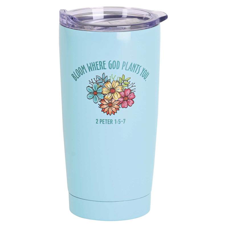 Verre culbuteur Bloom Where God Plants - bleu sarcelle 20 oz