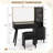 48" Fluted Makeup Vanity Desk with LED Mirror, Charging Station & Storage Stool for Bedroom-984848838