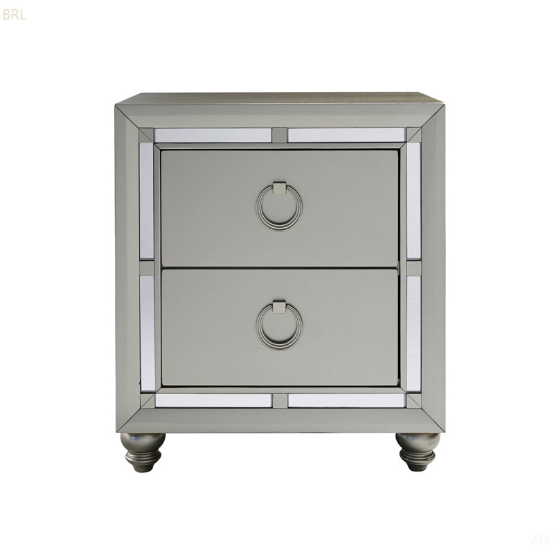 CHLOE GEMSTONE SILVER NIGHTSTAND