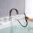 Waterfall Tub Faucet In Matte Black - Deck Mount 3 Roman. 2.16" Max Thickness, Ceramic Cartridge For Smooth Operation, With Hand Shower Mounted Black. Roman Filler, 1.5 Gpm Flow,-124304148