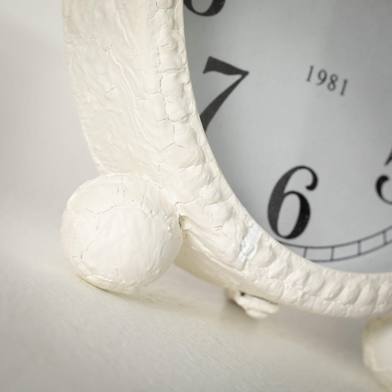 Horloge de bureau blanche H 10,75 po; blanc