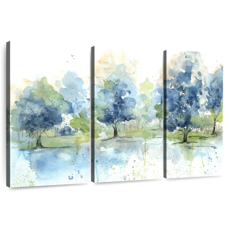 Paysage bleu délavé Avery, H 48 po x l 74 po