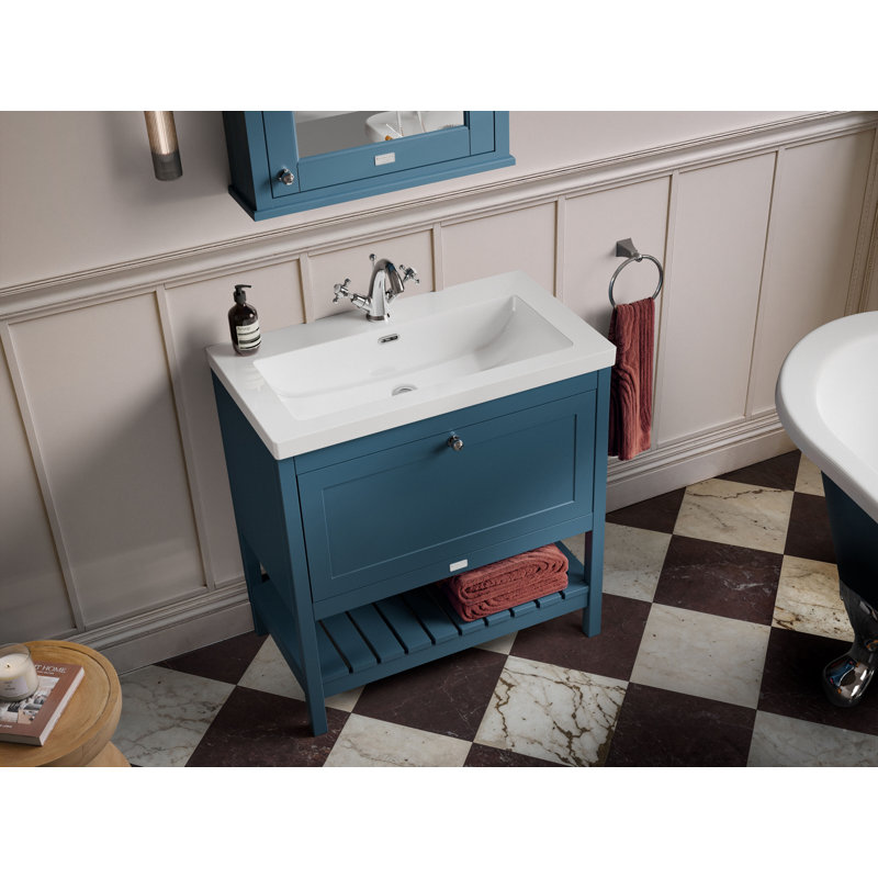 Hartleigh Bathroom Vanity, Matt Black, 61.3cm W