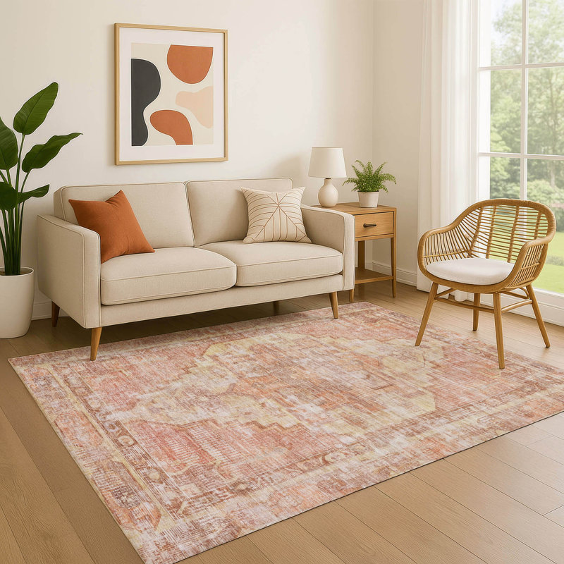 Premium Machine Washable Lucchesi AMF1729 Global Rug, Rectangle 10' x 14'