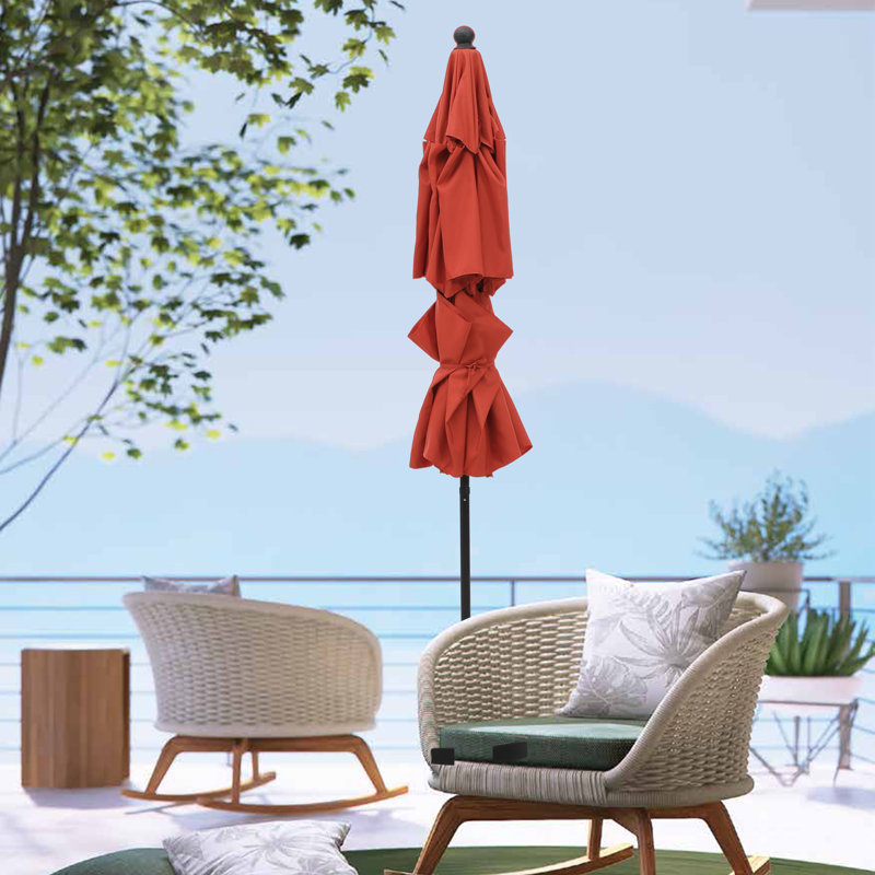 Tanaiyah 120' Market Umbrella, Orange-rouge