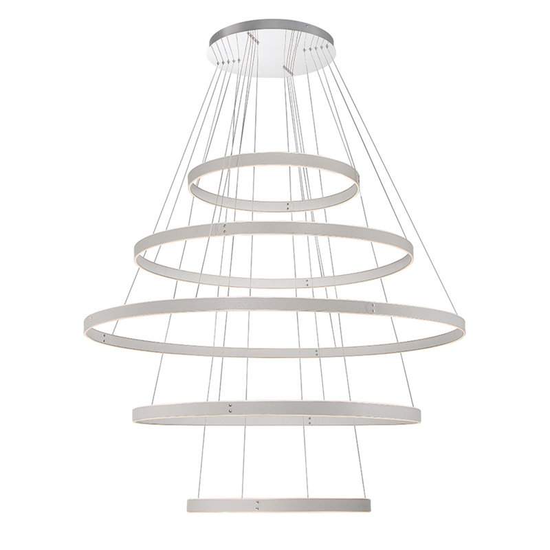 Lustre 1 lumière Verdura, Gris / blanc