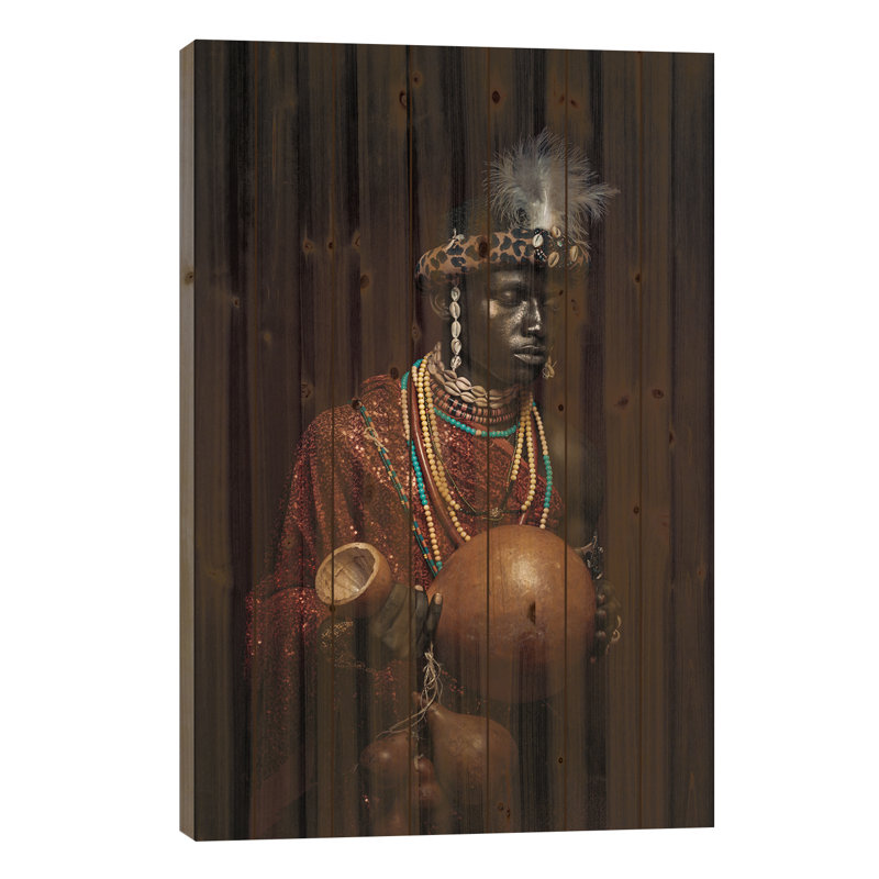 «African Identity On Wood» par Harry Odunze, reproduction, H 26 po x l 18 po x P 1,5 po