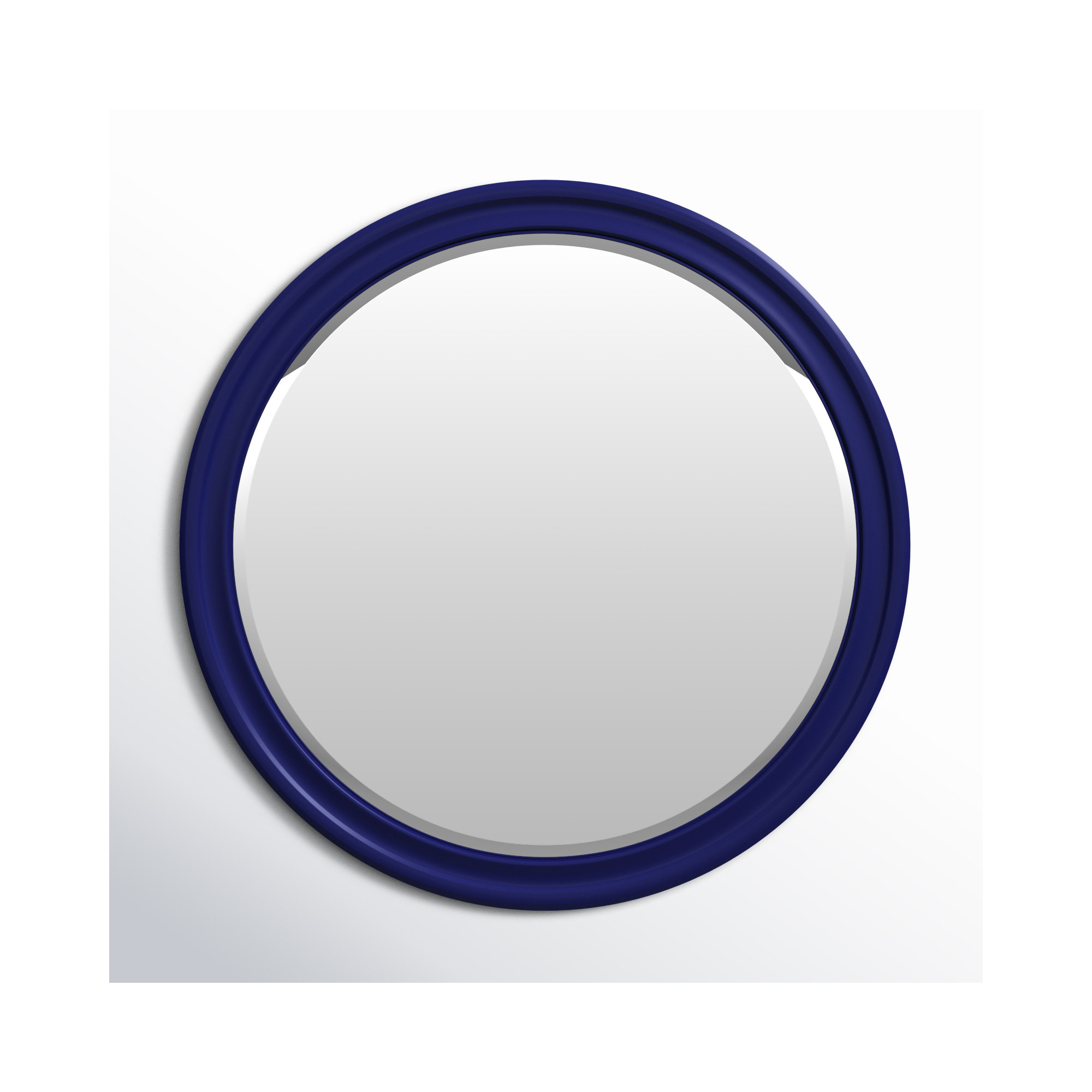 Talvi Wood Round Wall Mirror, Navy