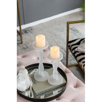 Ensemble de chandelles de table en verre 2 pièces