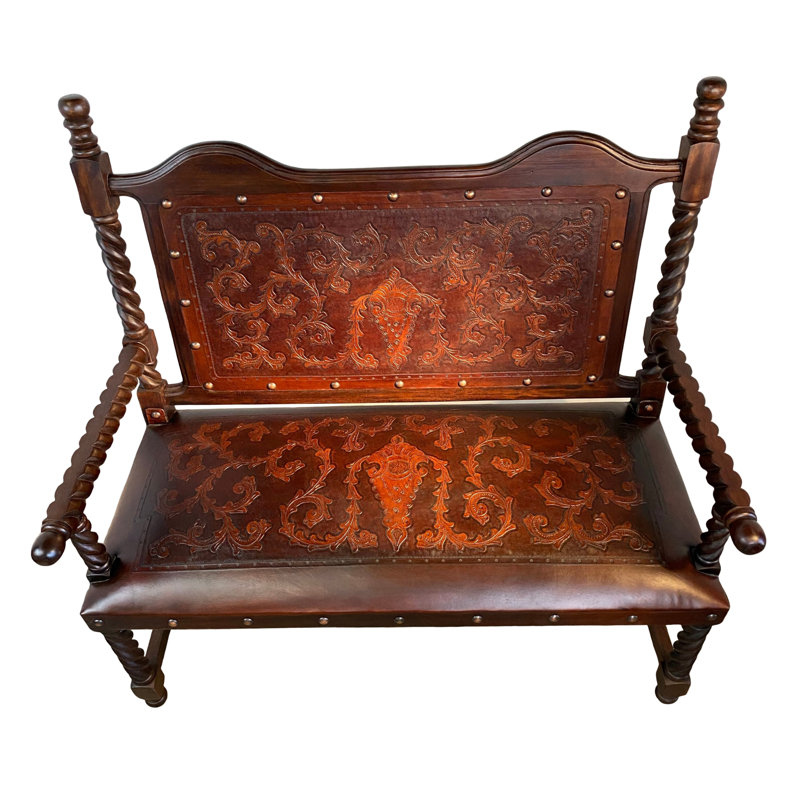 Banc en cuir véritable Oaklynn