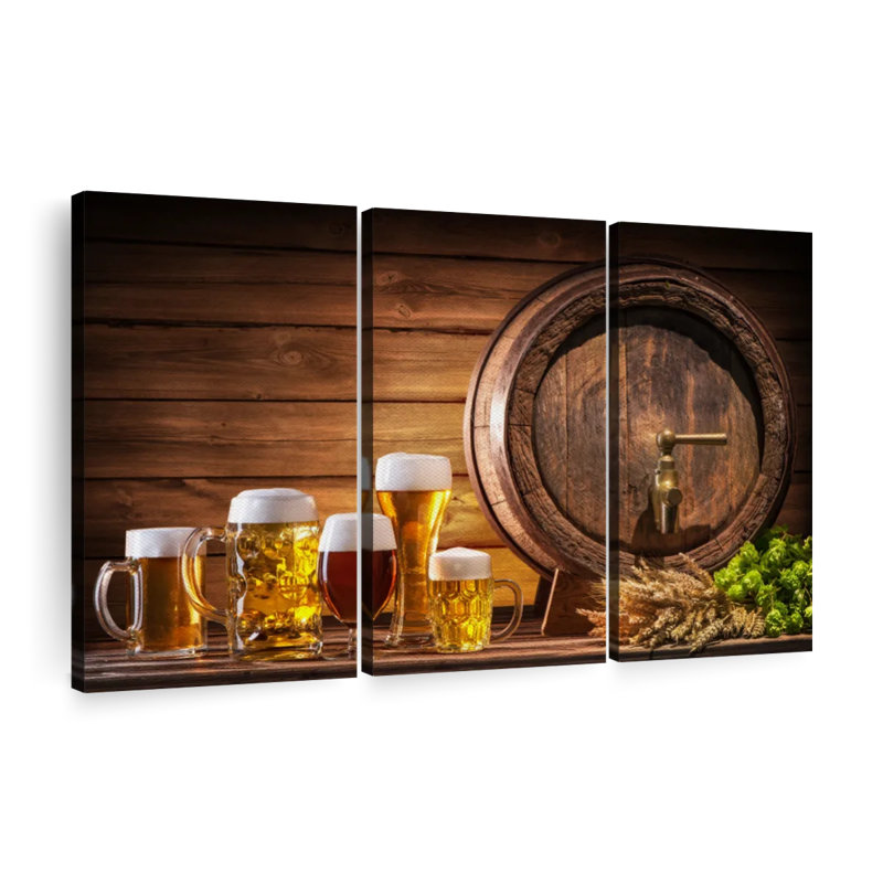 " Beer Barrel ", 32" H x 50" W x 1.25" D