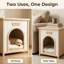 Maison moderne pour animaux avec coussin confortable, table d'appoint double usage, style décontracté américain, jaune pour petits chiens, 21 tables, jaune, motif