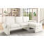 Canapé-lit futon convertible 94,1 po avec dossier réglable, méridienne réversible et deux coussins d'accoudoirs amovibles pour le salon, beige-1993485242