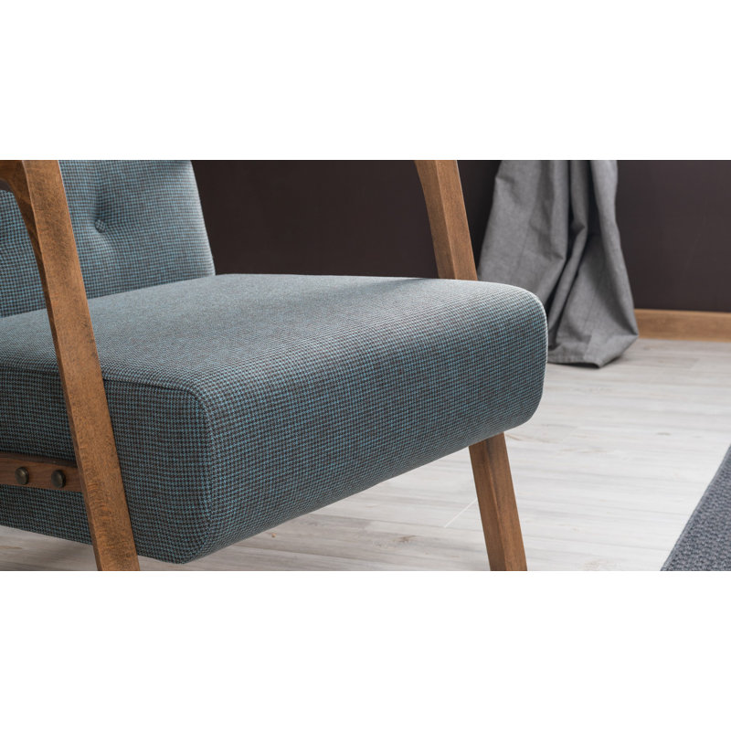 Fauteuil Sigel, 100% polyester gris-bleu