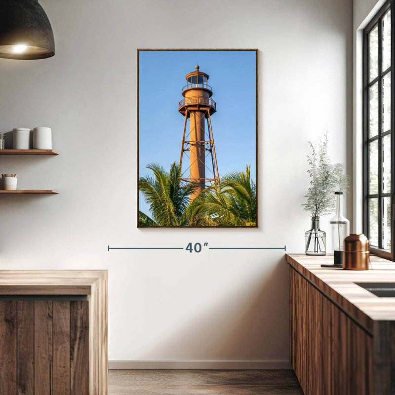 Phare de Sanibel Island, Floating Frame Walnut, 27" x 40"