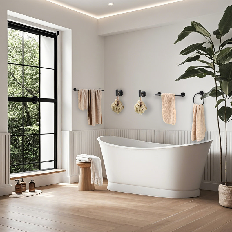 6-Piece Bathroom Hardware Set Brushed Gold, Matte Black