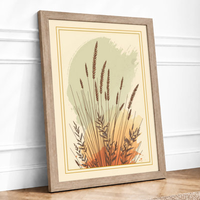 Grain Stalks Study Botanical - Framed Print
