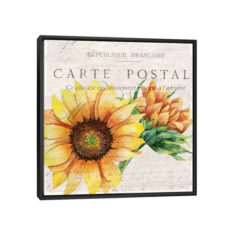 Sunflower Postcard I by Kimberly Allen - Print on Canvas