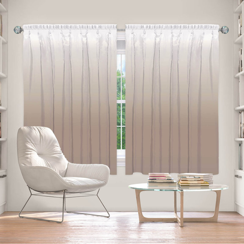 Vandela Room Darkening Curtain Pair, 40" W x 61" L, Taupe/Gray/White