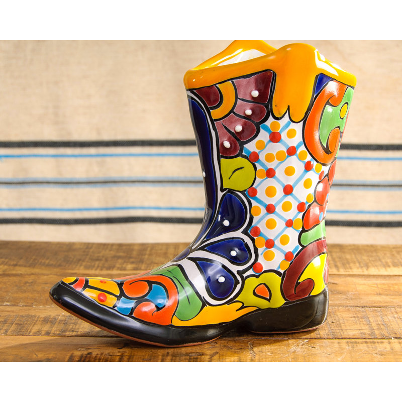 Petit pot de fleurs en céramique fait à la main Comavs Talavera