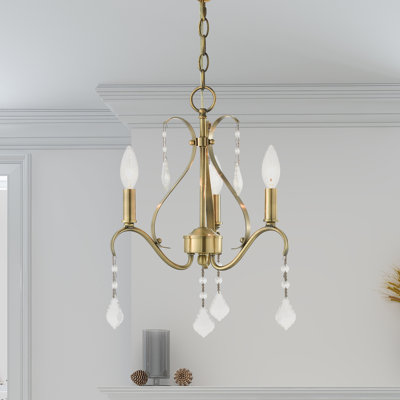 Maines 3 - Light Candle Style Classic Chandelier with Crystal Accents