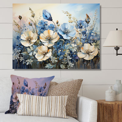 «White and Blue Bonnets Country Charm», reproduction sur toile