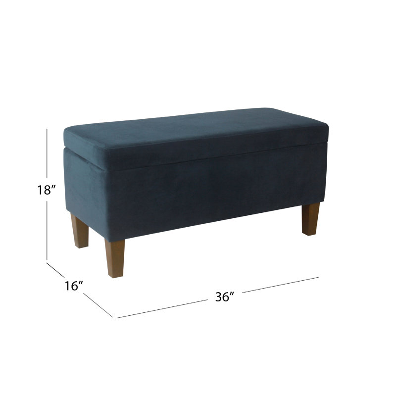 Repose-pieds avec rangement en velours brun marine Ava, 36 po