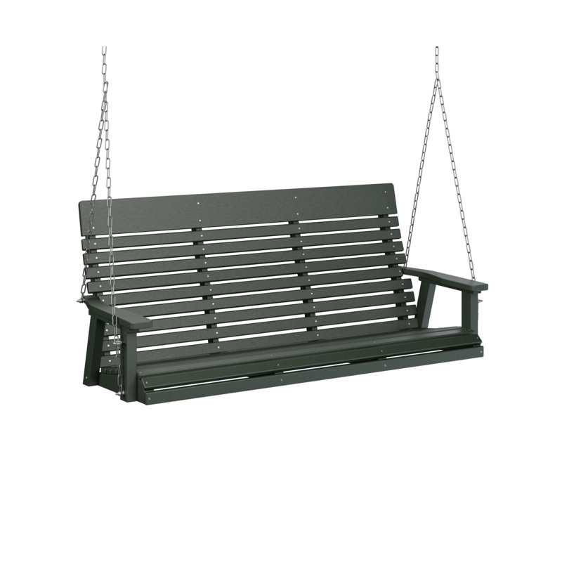 Berlin Gardens Casual Back Double Swing with Zinc Chains, Weatherwood, 64"