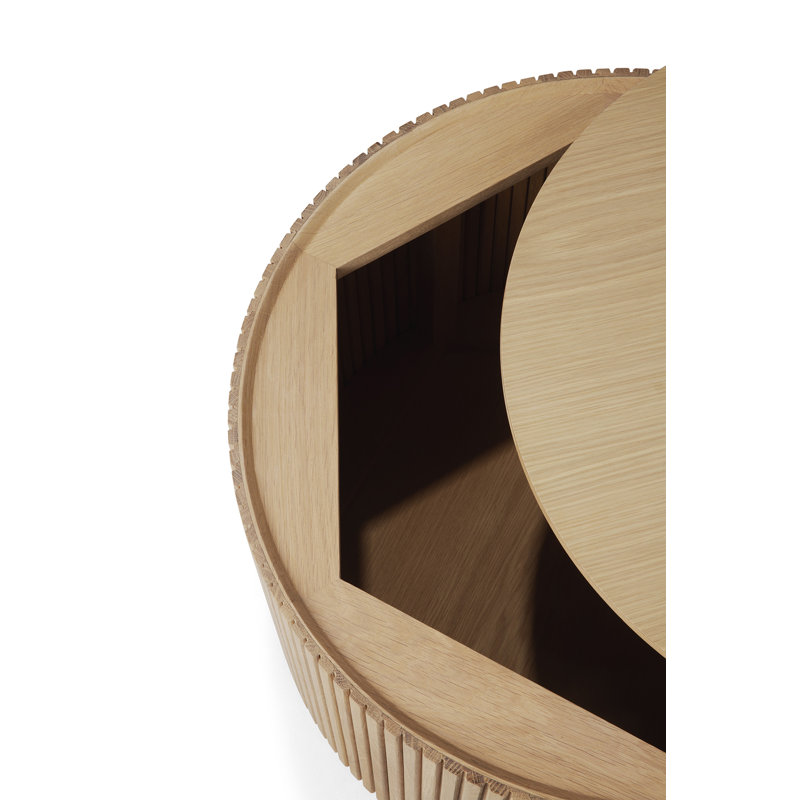 Roller Max Coffee Table, Oak, 13.8" H x 23.6" L x 23.6" W