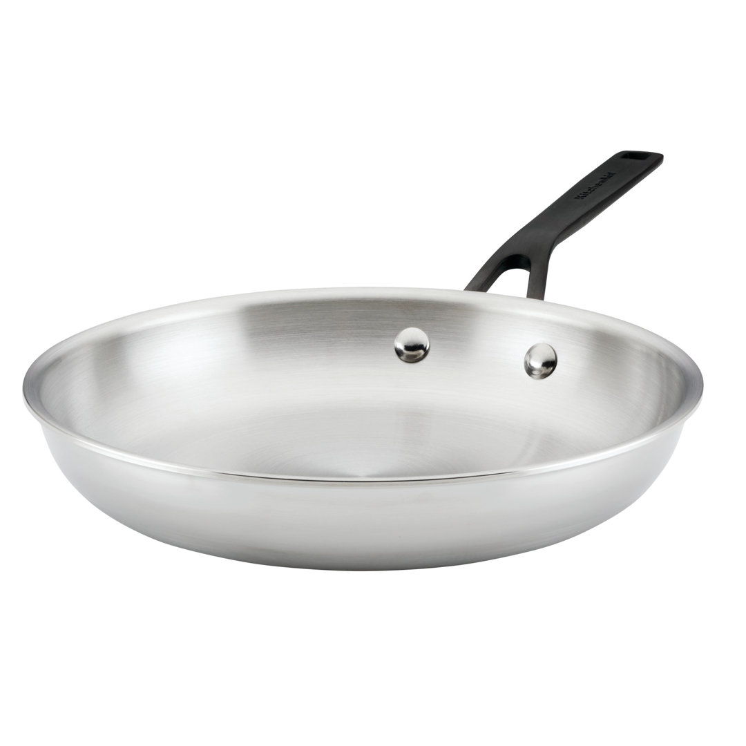KitchenAid 5-Ply Clad Stainless Steel Induction Frying Pan, 10 Inch, Polished Stainless Steel KitchenAid®