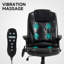 Fauteuil de massage avec vibration 6 points, noir-592649924