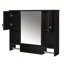 Armoire murale de salle de bain améliorée au-dessus de la toilette, rangement en bois avec charnières à fermeture douce et compartiments polyvalents