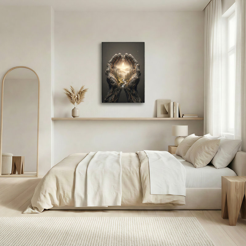 Nature mains, ensemble de 1 reproduction d'art sur toile, H 40 po x l 28 po, Wrapped Canvas