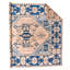 Tapis rétro de style tribal anatolien bleu et ivoire rétro fait à la main 13 x 15 po