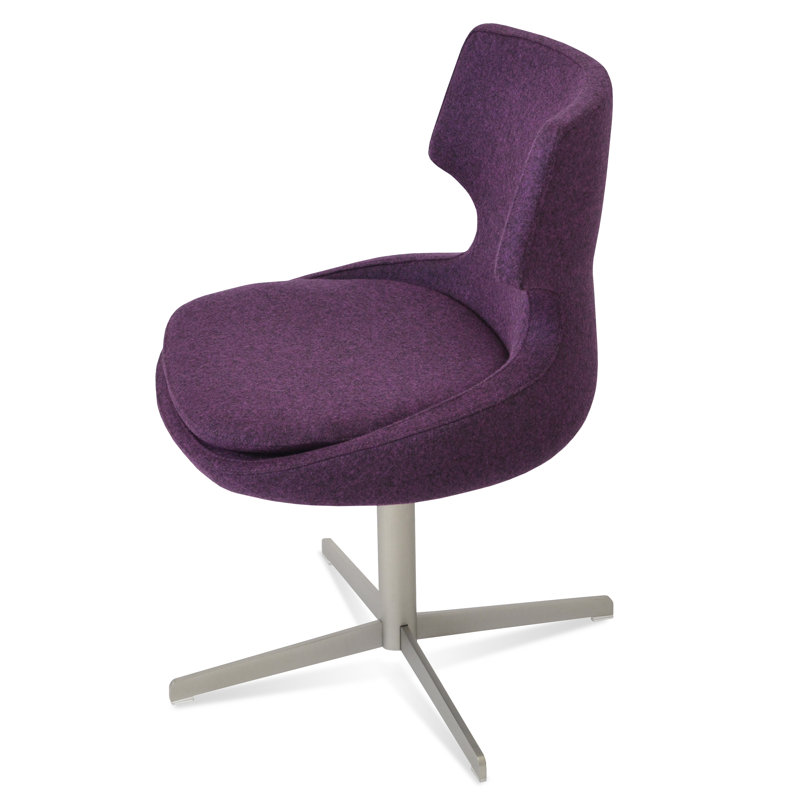 Patara 21.5" Wide Swivel Side Chair, Deep Maroon