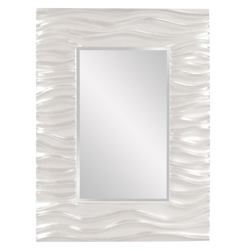 Beahn Rectangle Modern Beveled Accent Mirror, White