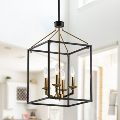 Epsom 4 - Light Dimmable Lantern Square / Rectangle Chandelier