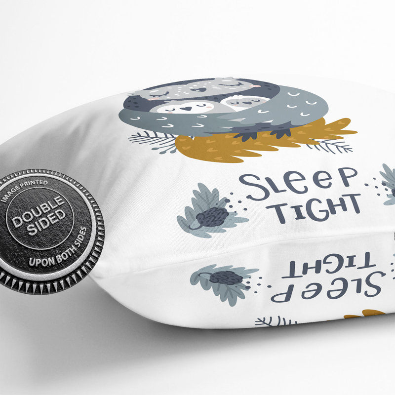 Sleep Tight Owl Scatter Cushion, 40cm H x 40cm W x 15cm D