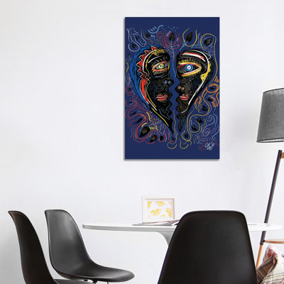 Black Masks Of Love In The Night by Emmanuel Signorino - Wrapped Canvas Print