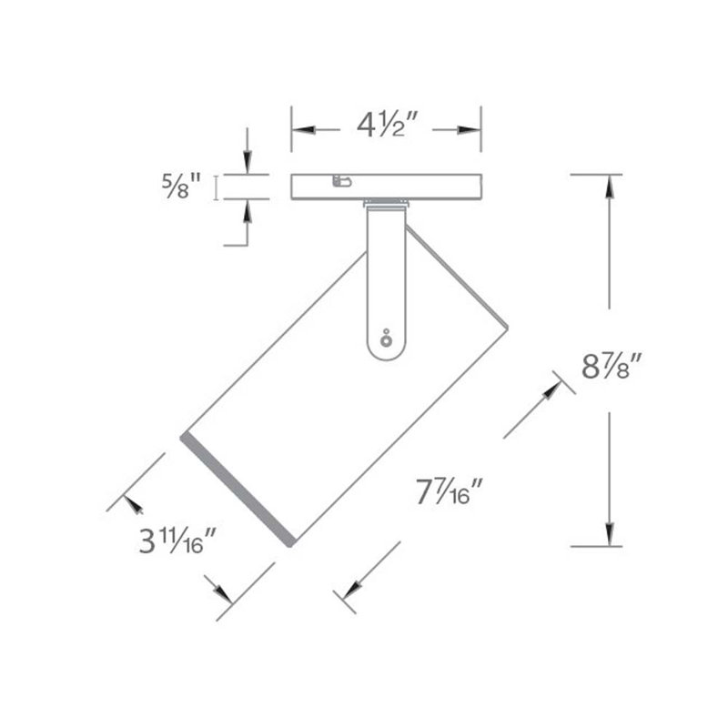 Projecteur directionnel simple à DEL 1 lumière 3,68 "Silo X42, 2700 K, Noir