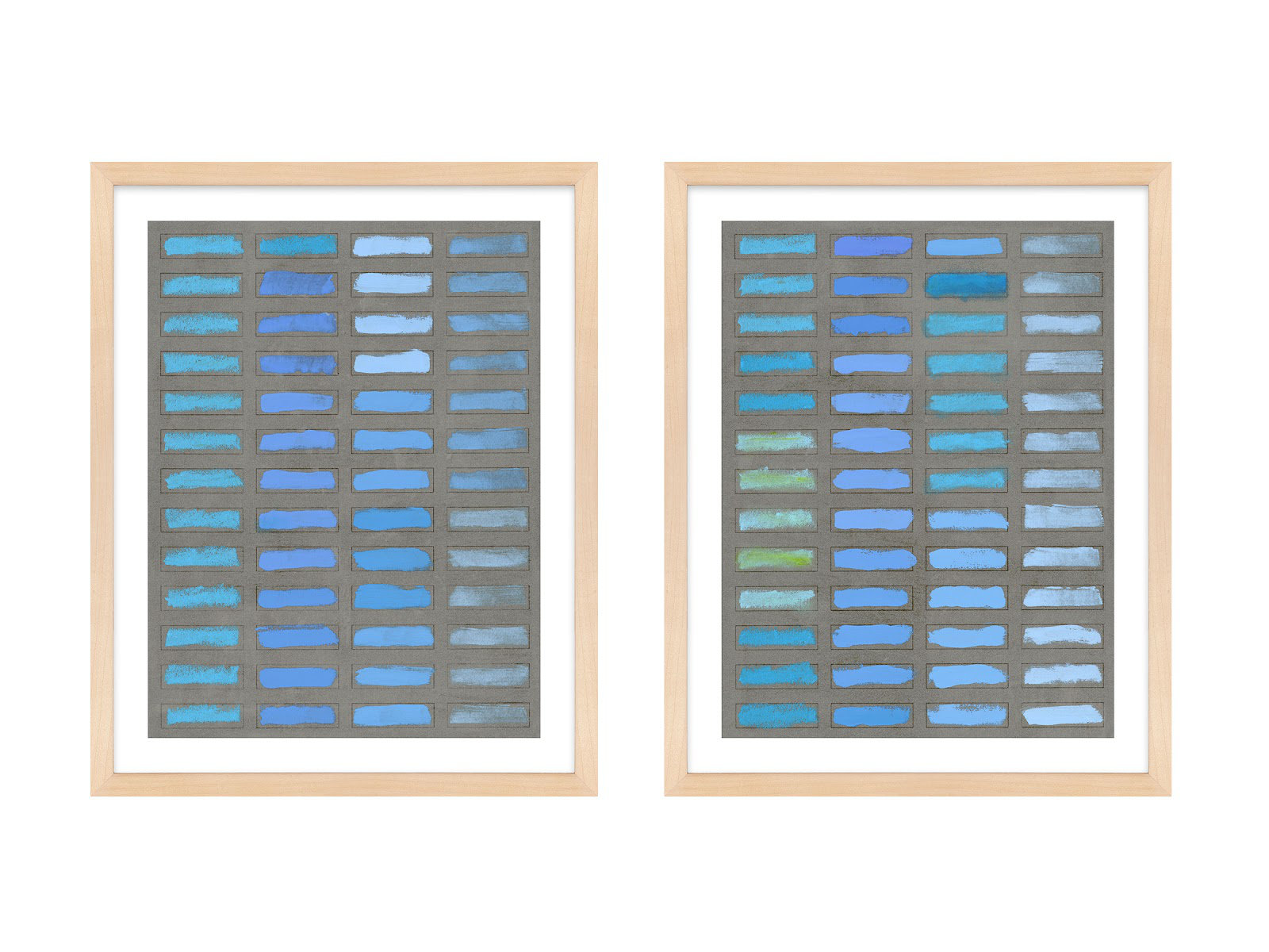The Blues by Jacques Pilon, Maple Framed, 25" H x 20" W x 1.25" D