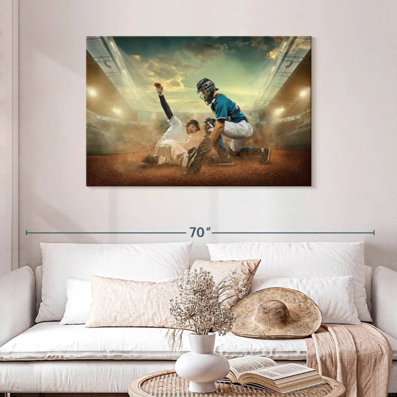 Sireci Baseball Action, 30" H x 45" W