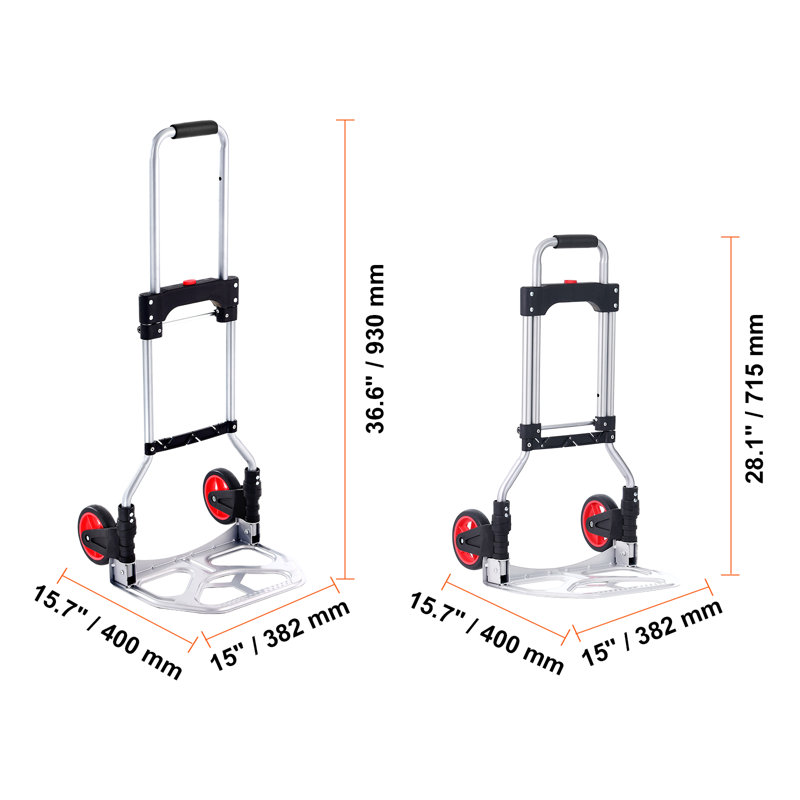 176 lbs Capacity Folding Aluminum Hand Truck & Dolly