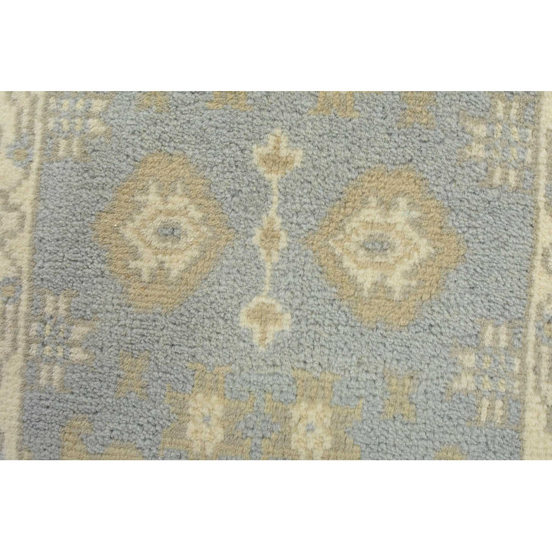 Tapis oriental traditionnel en laine bleue noué à la main 2 pi x 3 pi Oushak