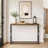 Industrial Wood Console Table 40" Slim Sofa Table With 0.8" Thick Textured Top